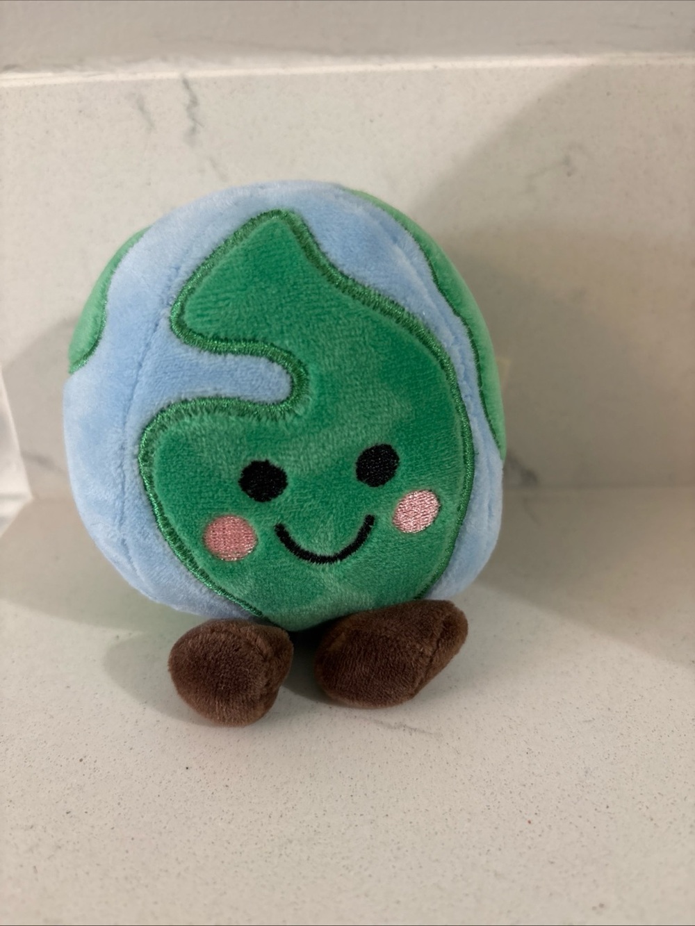 Spritz Plush Earth Character Blue Green with Brown Feet